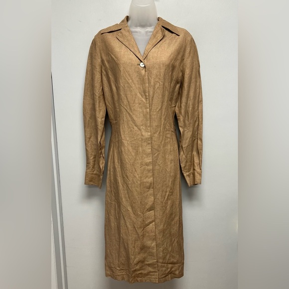 Nordstrom Studio 121 Long Sleeve Linen Blend Shirt Dress Size 10 - Picture 1 of 13